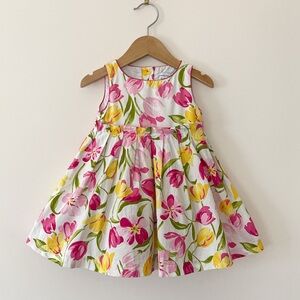 VINTAGE VGUC Bright Floral Tulip Spring Easter Dress